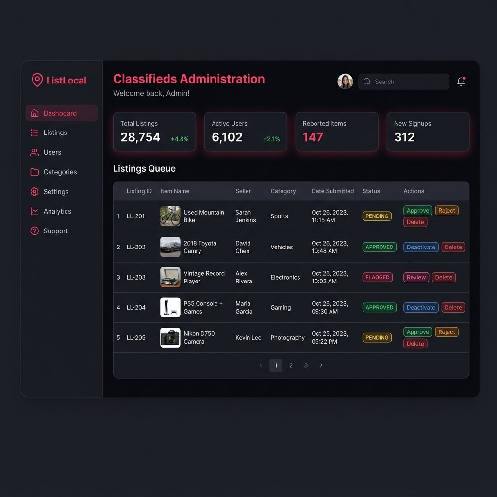 ListLocal Dashboard